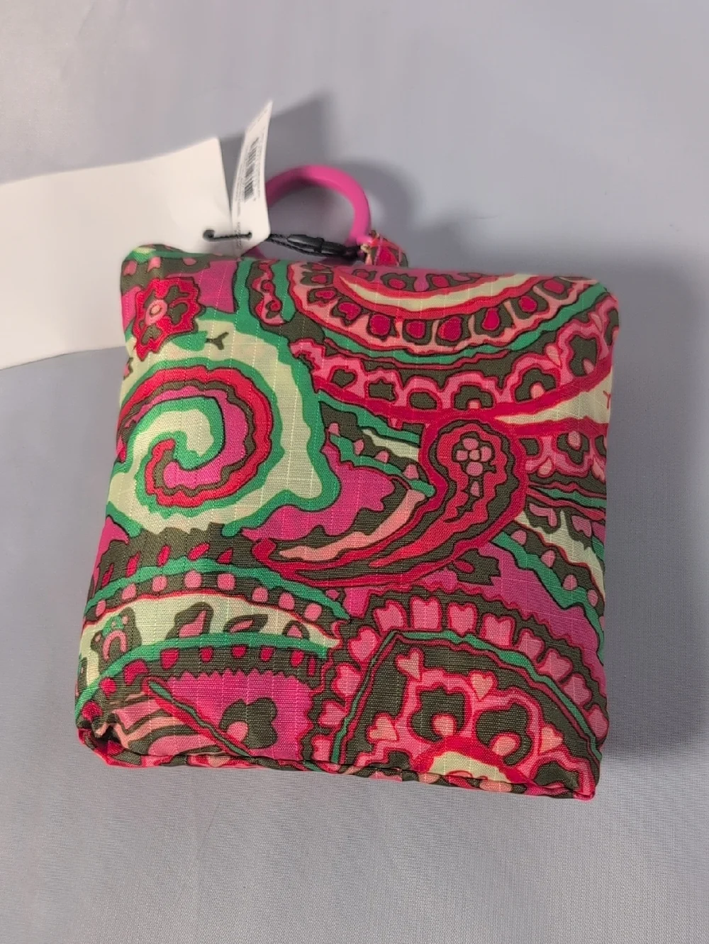 Vera Bradley Outlet Ripstop Essential Reusable Tote Bag Charm Clip Capri Pink